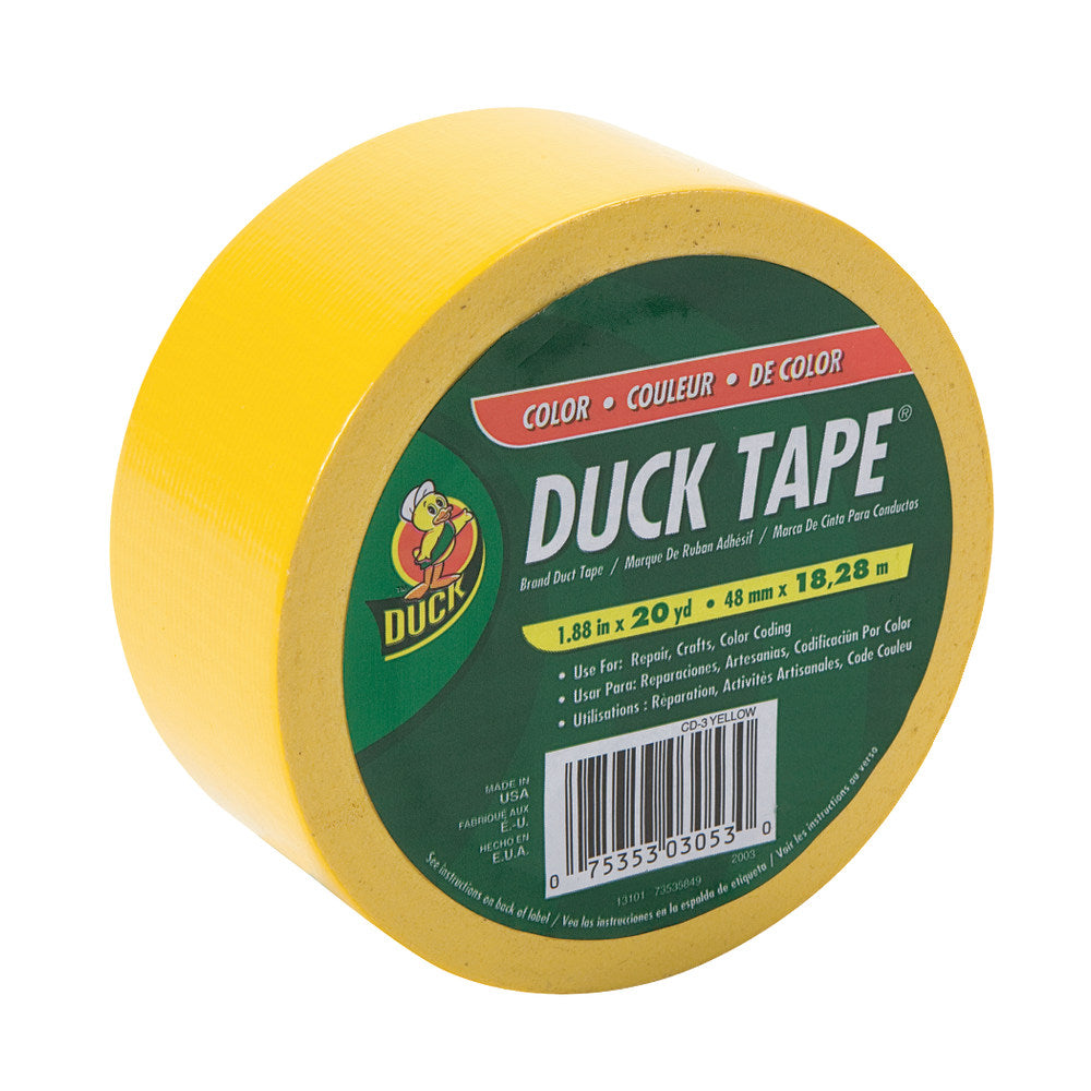 Duck Colored Duct Tape, 1 7/8in x 20 Yd., Yellow