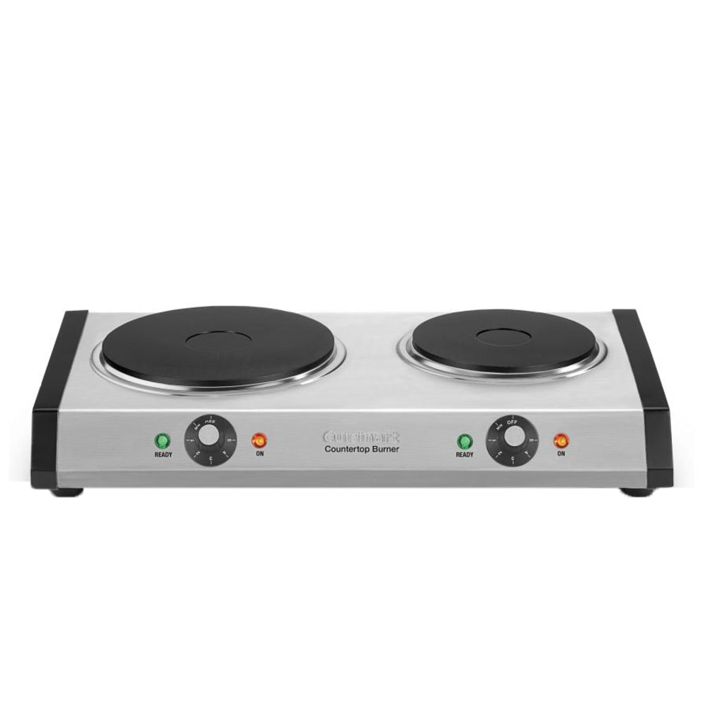 Cuisinart CB-60P1 Counter-Top Double Burner, 2-1/2inH x 19-1/2inW x 11-1/2inD, Silver