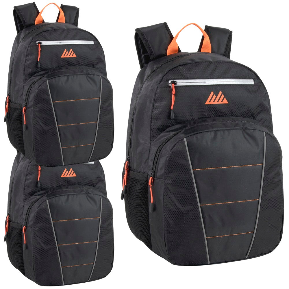 Summit Ridge Backpacks With 16in Laptop Pockets, Black, Pack Of 24 Backpacks
