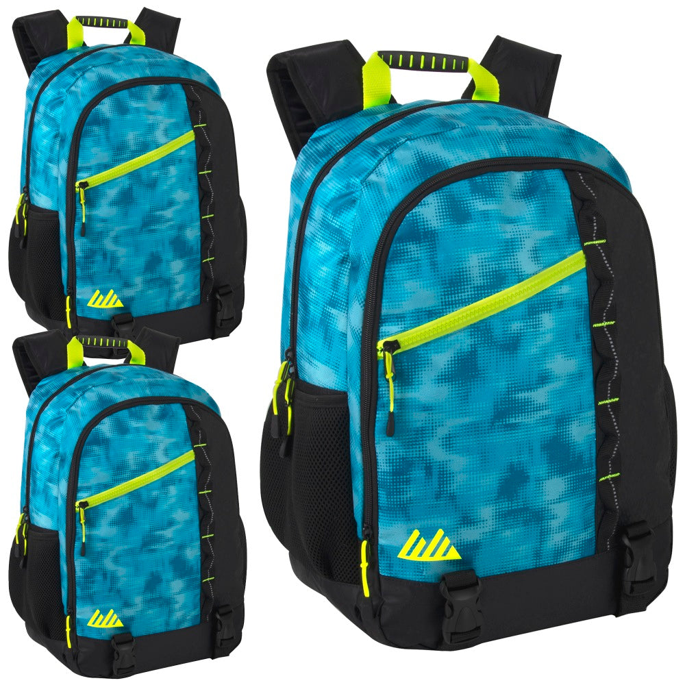 Summit Ridge Backpacks With 16in Laptop Pockets, Blue/Black, Pack Of 24 Backpacks