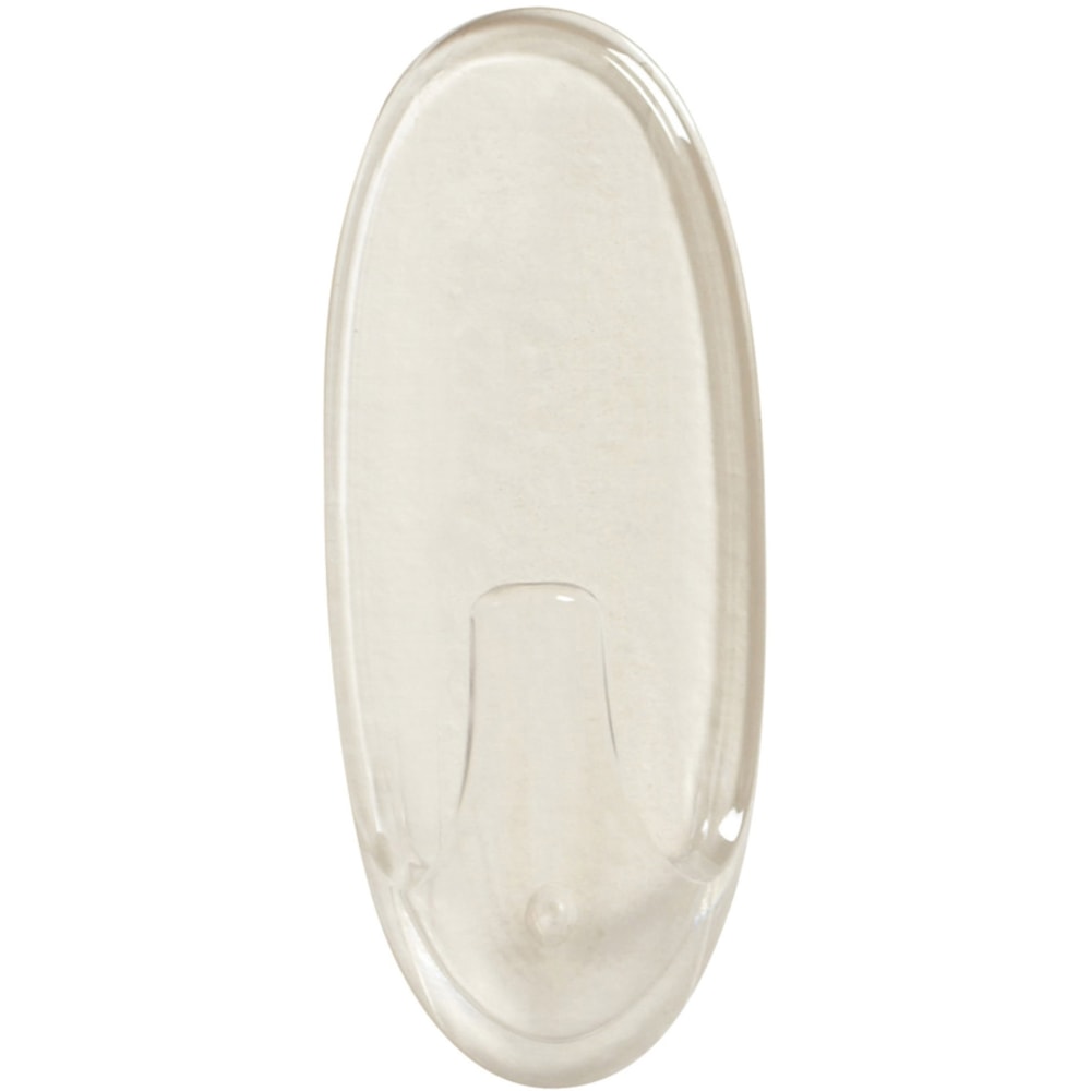 Command Large Hook With Clear Strips, 4 lb (1.81 kg) Capacity, For Decoration, Plastic, Clear, 1 Hook, 2 Strips