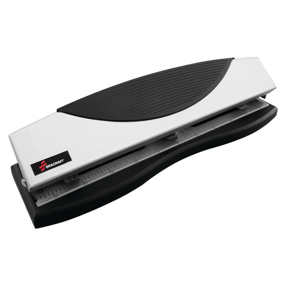 SKILCRAFT 3-Hole Punch, Black/Metallic (AbilityOne 7520-01-620-8390)