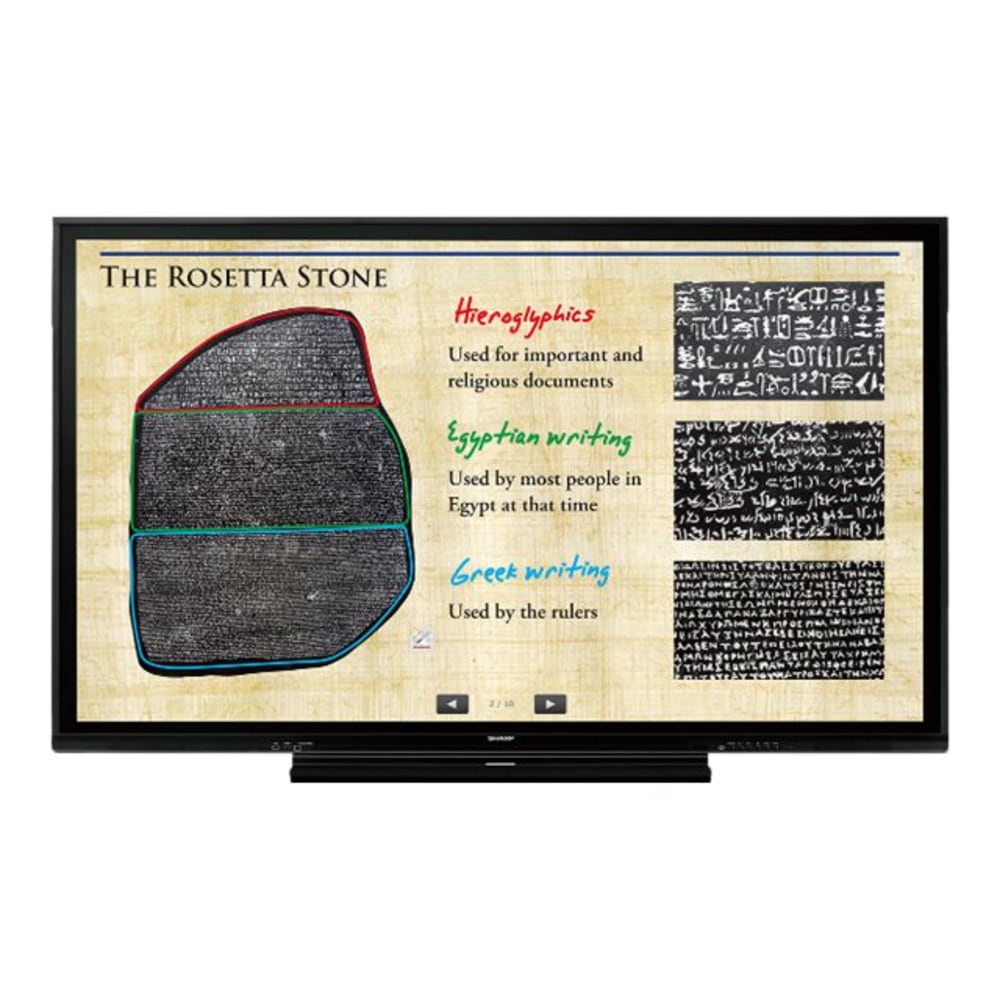 Sharp PN-C751H - 75in Diagonal Class (74.5in viewable) - Aquos Board LED-backlit LCD display - interactive - with touchscreen - 4K UHD (2160p) 3840 x 2160 - HDR - direct-lit LED