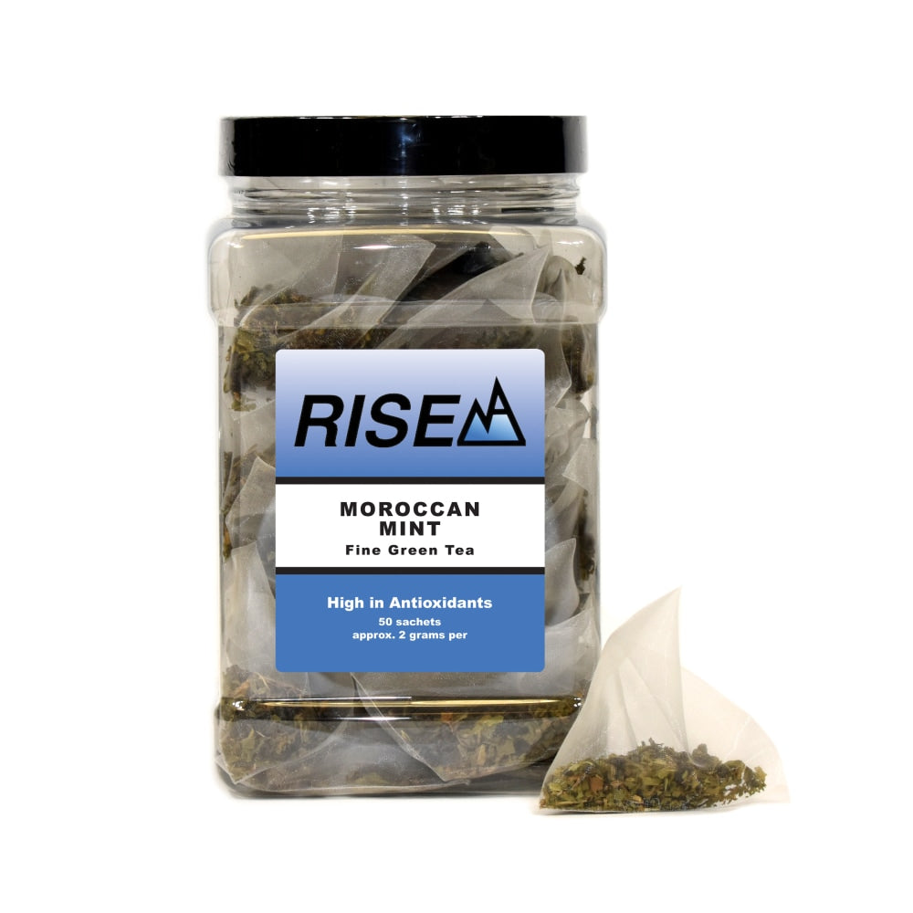 RISE NA Moroccan Mint Tea, 8 Oz, Canister Of 50 Sachets