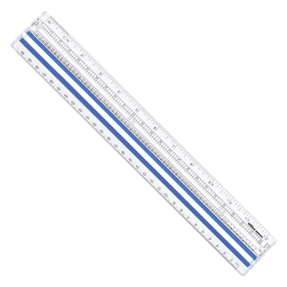 Office Depot Brand Magnifying Ruler, 12in, Clear