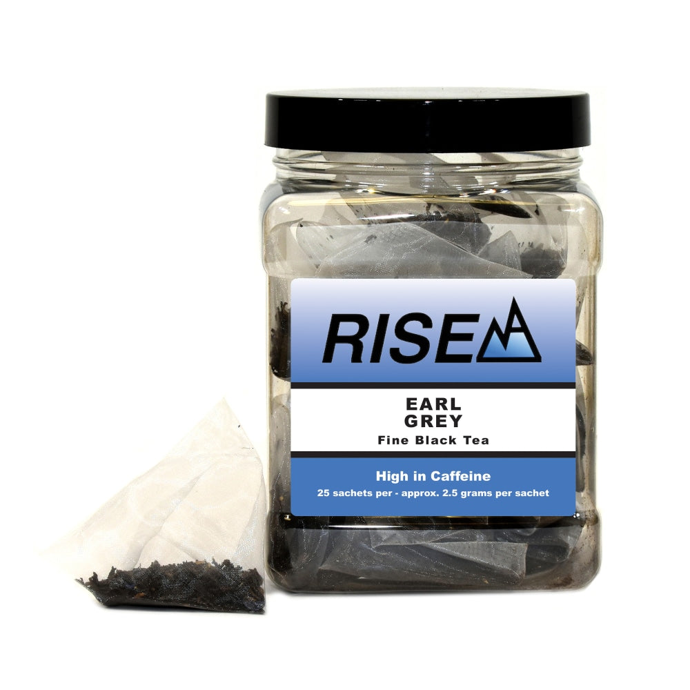 RISE NA Earl Grey Tea, 8 Oz, Canister Of 25 Sachets