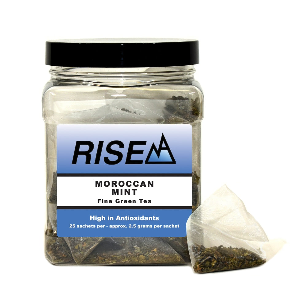 RISE NA Moroccan Mint Tea, 8 Oz, Canister Of 25 Sachets