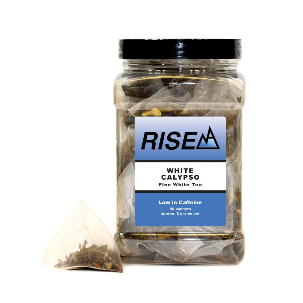 RISE NA White Tea, 8 Oz, Canister Of 50 Sachets