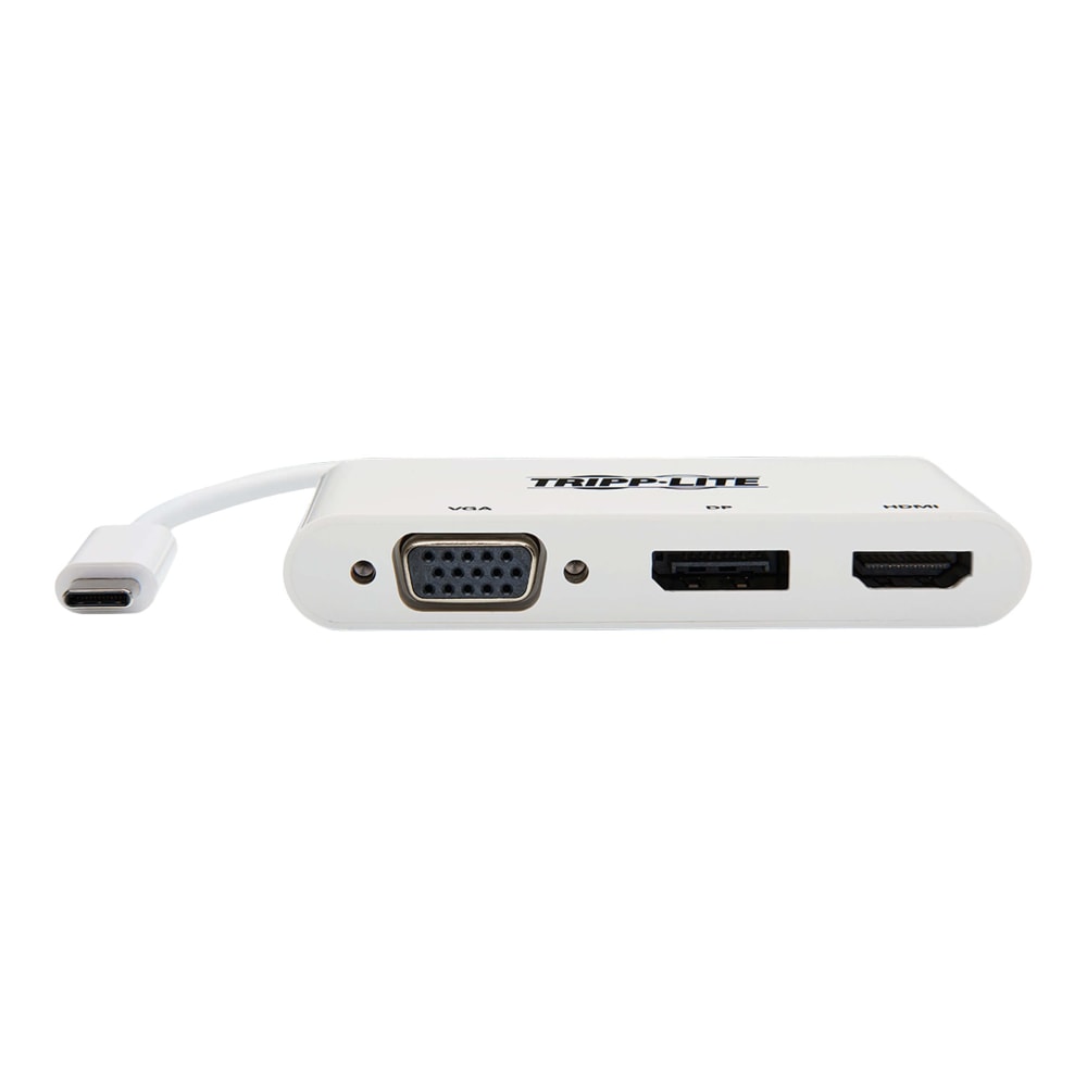 Tripp Lite USB C To HDMI DisplayPort VGA Multiport Adapter, White