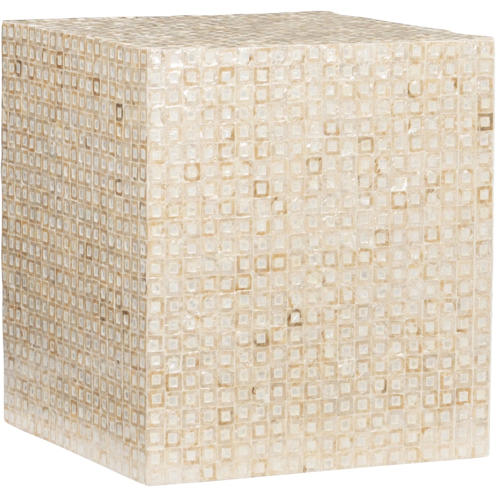 Linon Piah Capzi Square Accent Table, 18-1/8inH x 16-1/8inW x 16-1/8inD, Ivory