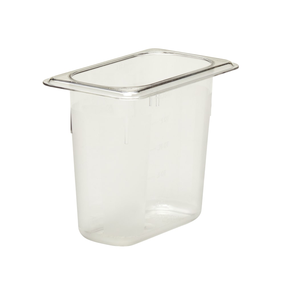 Cambro Camwear GN 1/9 Size 6in Food Pans, 6inH x 4-1/4inW x 7inD, Clear, Set Of 6 Pans