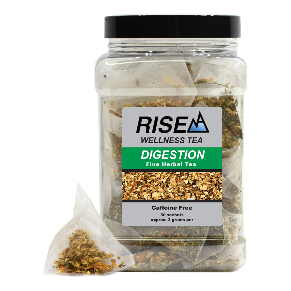 RISE NA Wellness Tea, Orange, Ginger And Peppermint, 8 Oz, Canister Of 50 Sachets