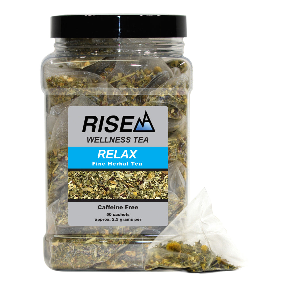 RISE NA Wellness Tea, Chamomile And Fruit Nectars, 8 Oz, Canister Of 50 Sachets