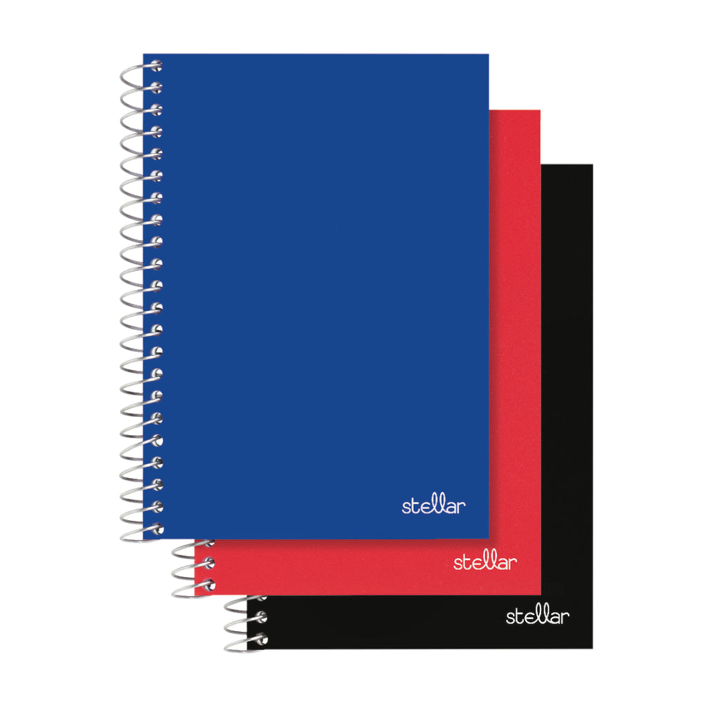 Office Depot Brand Spiral Poly Notebook, 7in x 4-1/2in, 1 Subject, College Ruled, 100 Sheets, Assorted Colors (No Color Choice), Pack Of 3