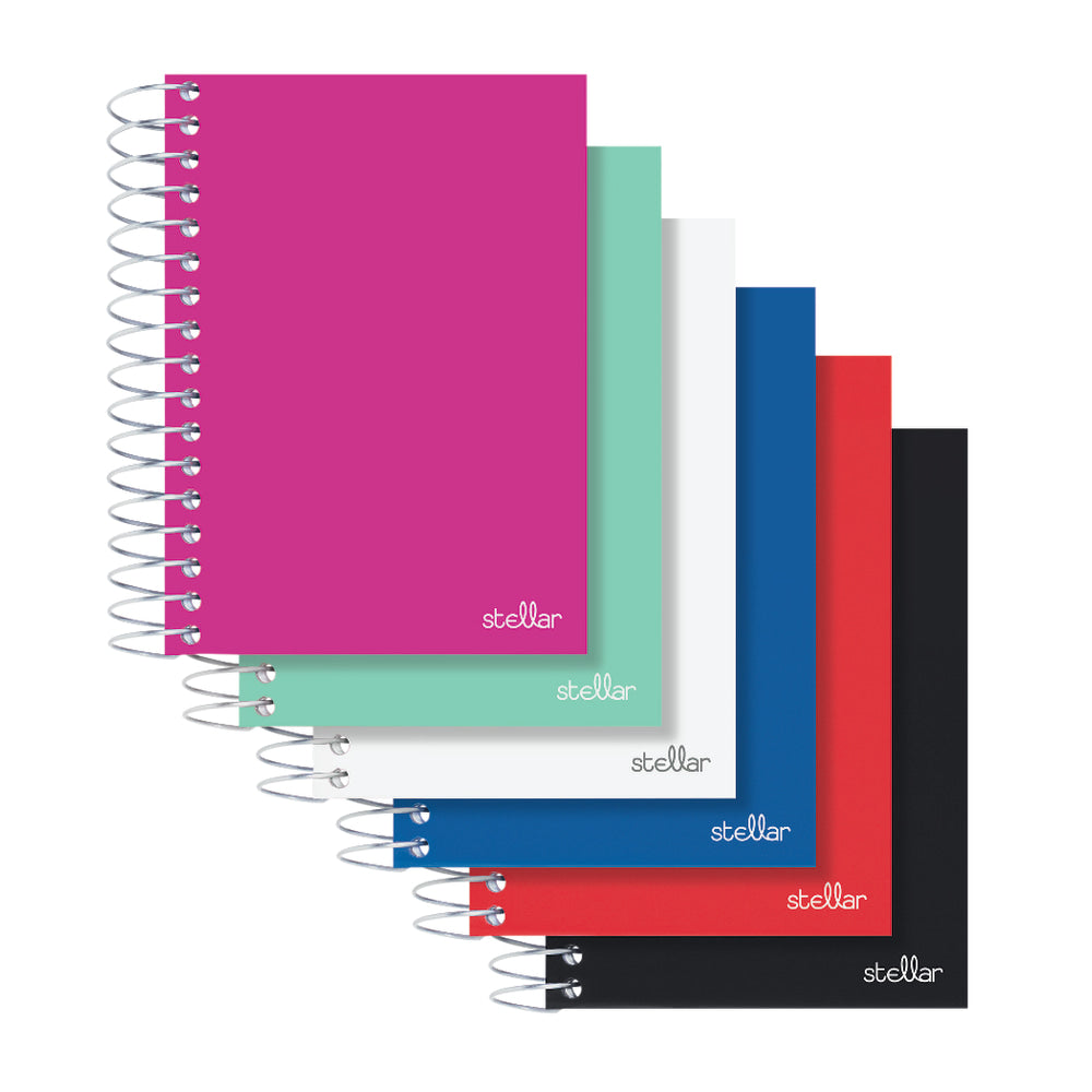 Office Depot Brand Spiral Poly Notebook, 5 1/2in x 3 1/2in, Wide Ruled, 100 Sheets, Assorted Colors (No Color Choice)