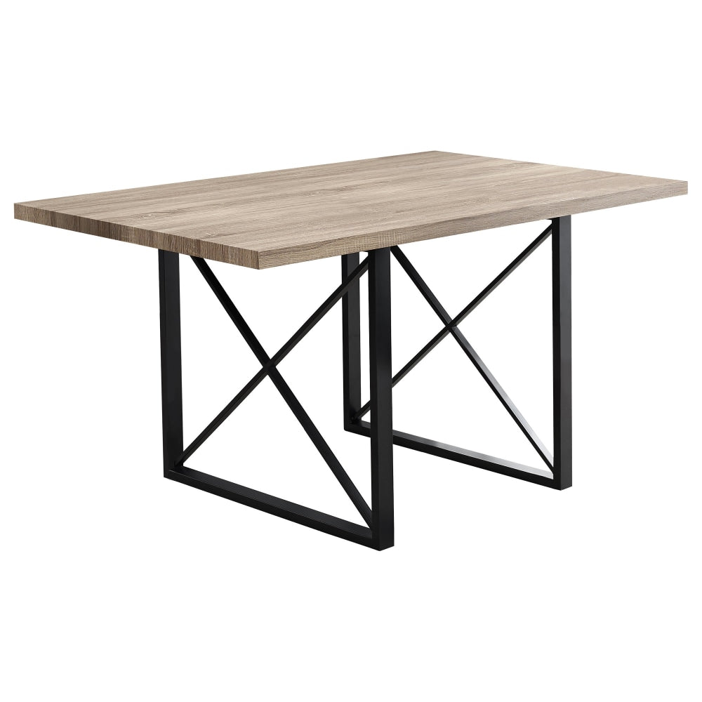 Monarch Specialties Emma Dining Table, 30inH x 60inW x 36inD, Dark Taupe