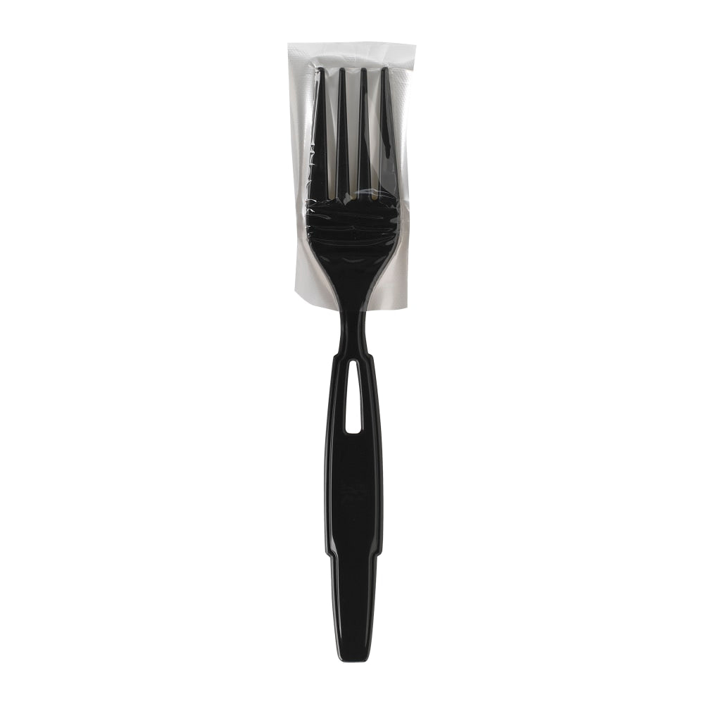 Dixie Ultra SmartStock Series-W Polypropylene Plastic Wrapped Cutlery, Forks, Black, 40 Perk Pack, Case Of 24 Packs