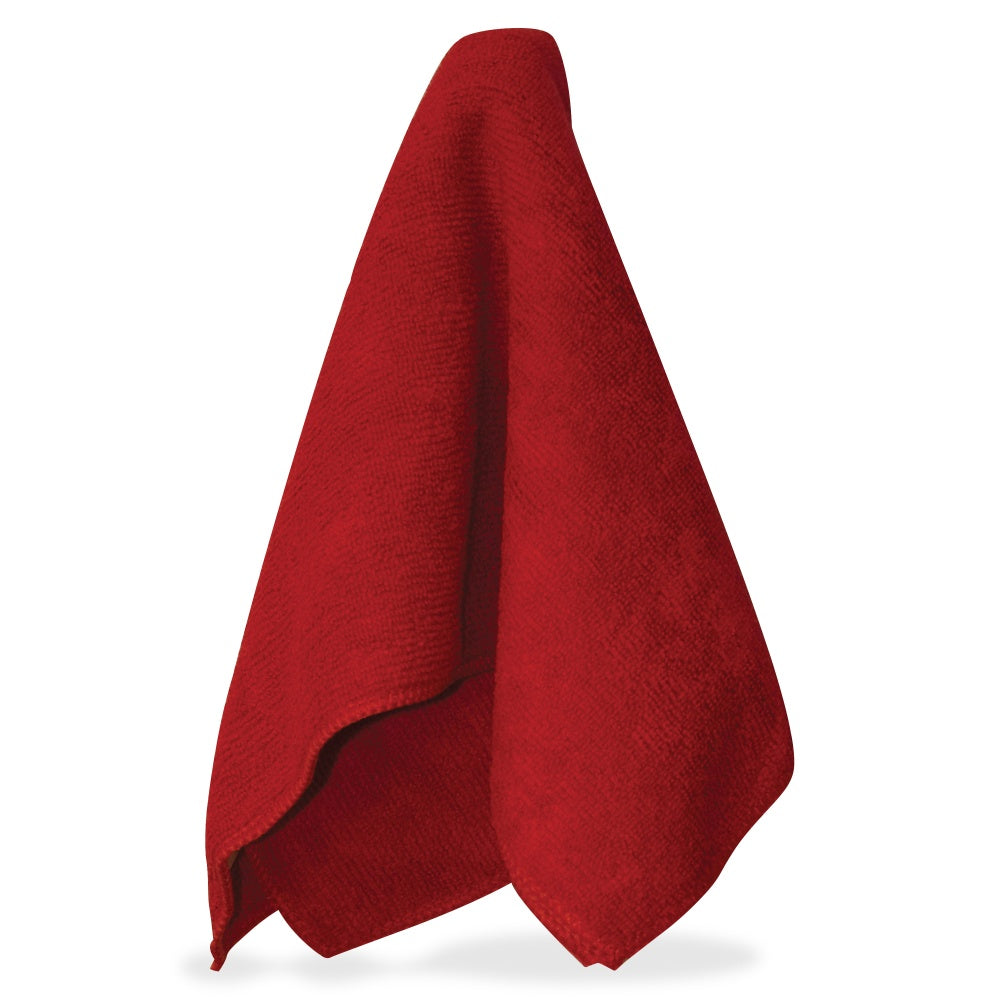 Impact Red Microfiber Cleaning Cloths - For Multipurpose - 16in Length x 16in Width - 12 / Bag - Red