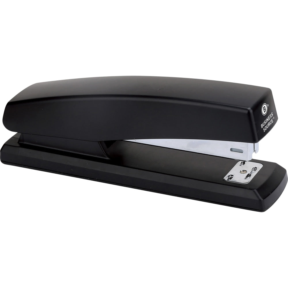 Business Source Full-Strip Desktop Stapler - 20 Sheets Capacity - 210 Staple Capacity - Full Strip - 1 Each - Black
