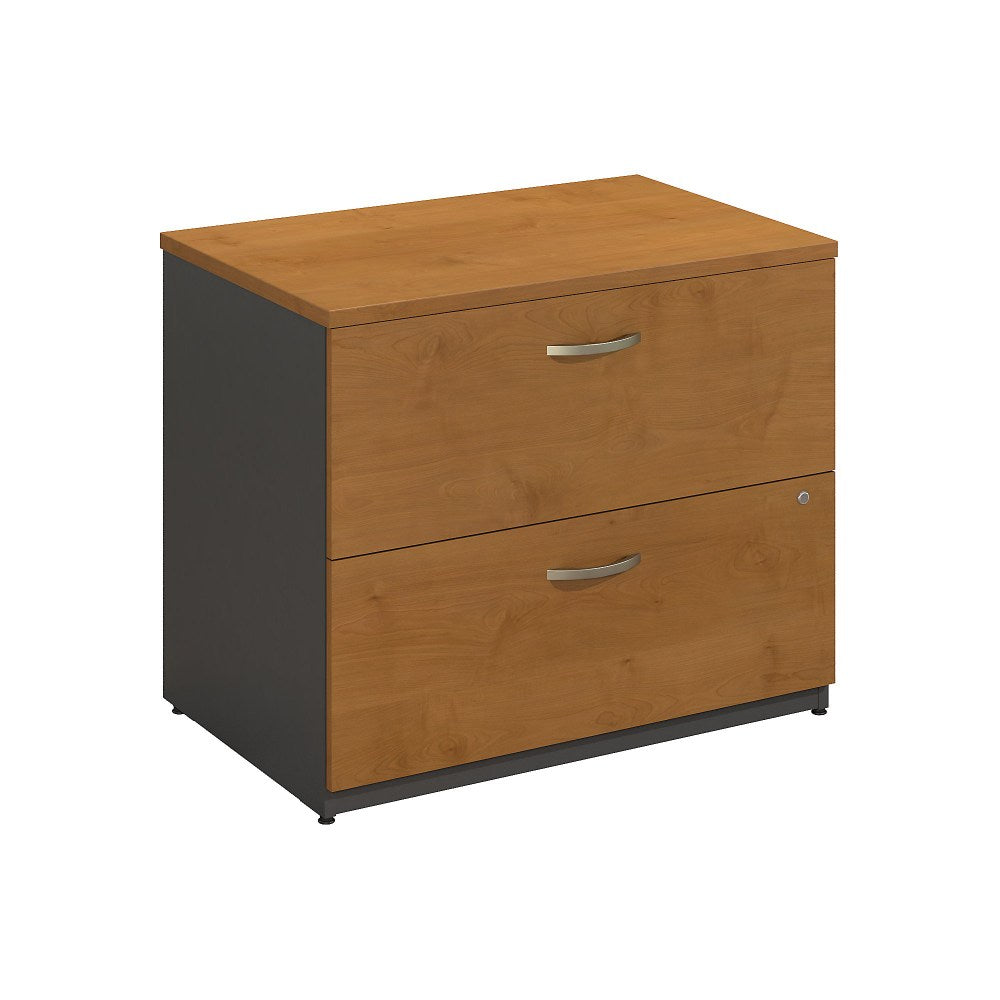 Bush Business Furniture Components 35-2/3inW x 23-3/10inD Lateral 2-Drawer File Cabinet, Natural Cherry/Graphite Gray, Standard Delivery