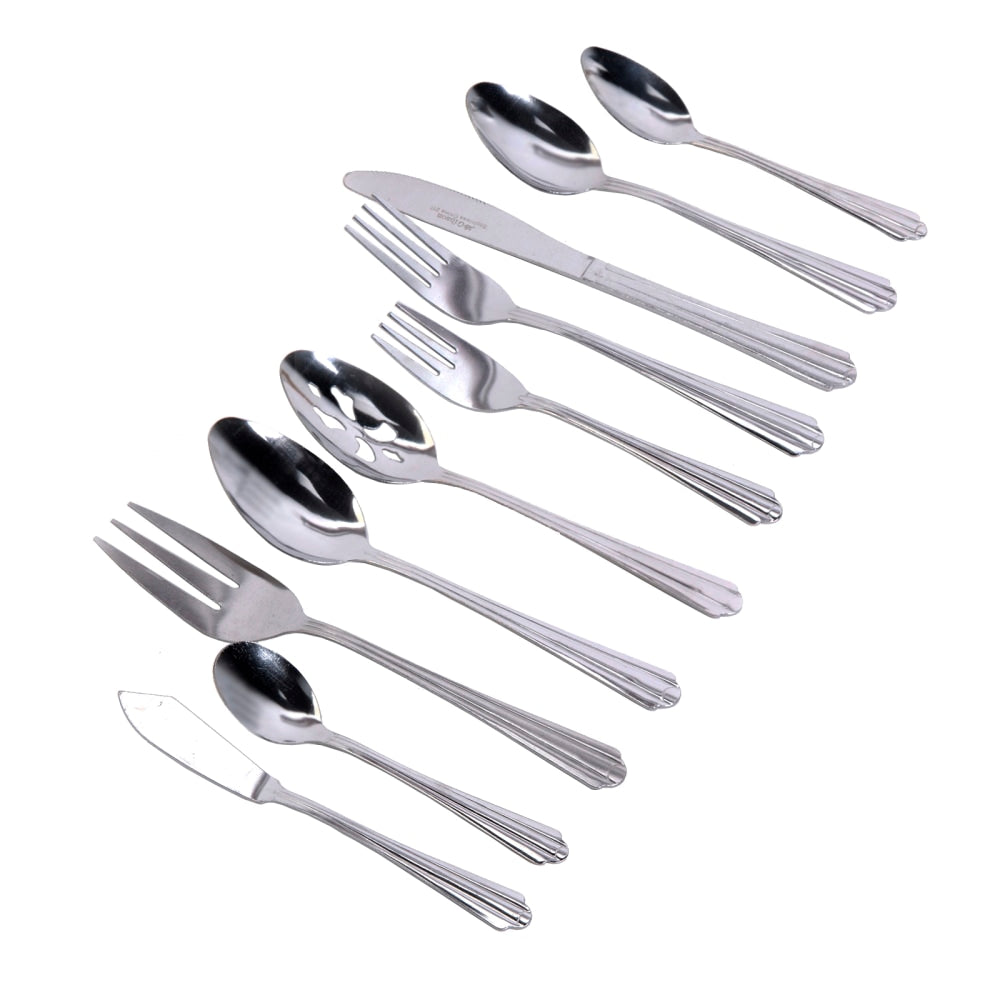 Gibson Home 45-Piece Flatware Set, Classic Canberra, Silver