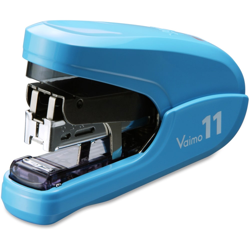 MAX Vaimo 11 Compact Stapler - 35 Sheets Capacity - 100 Staple Capacity - 3/8in Staple Size - 1 / Each - Blue