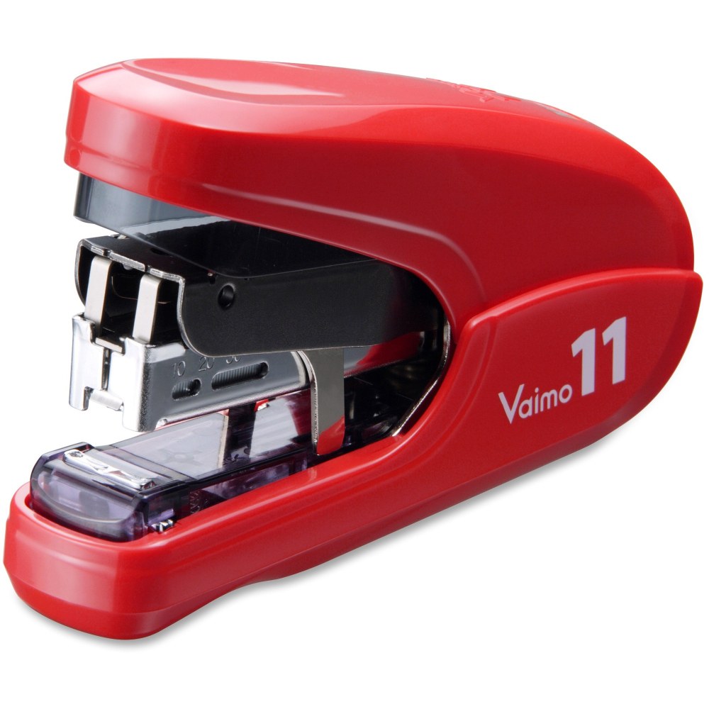 MAX Vaimo 11 Compact Stapler - 35 Sheets Capacity - 100 Staple Capacity - 3/8in Staple Size - Red