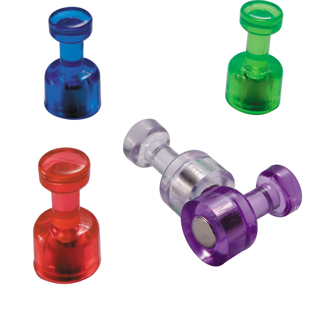 OIC Magnetic Pushpins, Assorted Colors, Box Of 10