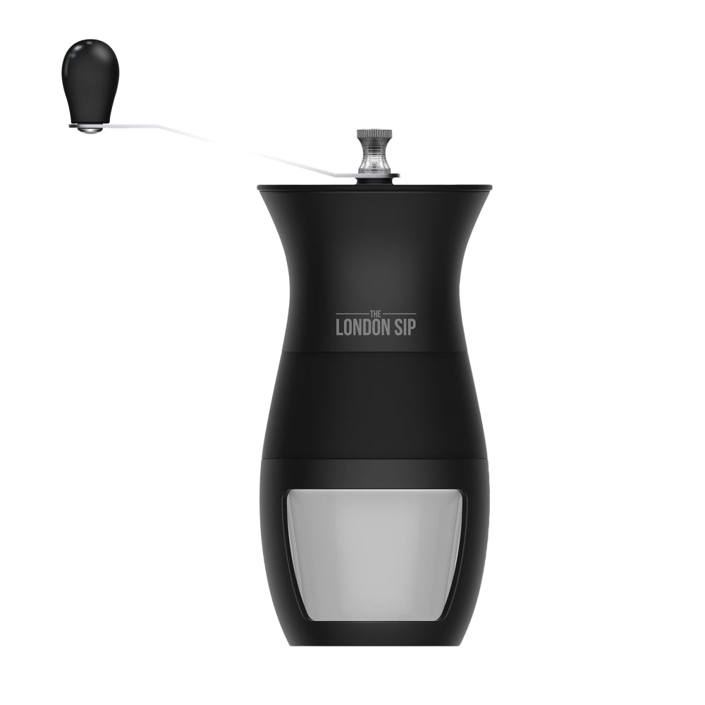 The London Sip 1-Cup Manual Glass And Ceramic Coffee Grinder, Black