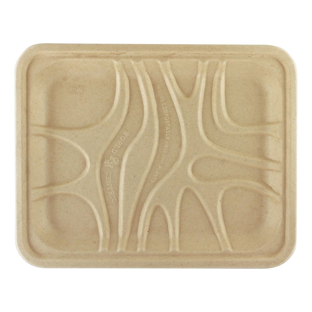World Centric Fiber Trays, 3/4inH x 9-1/8inW x 7-1/8inD, Natural, Pack Of 500 Trays