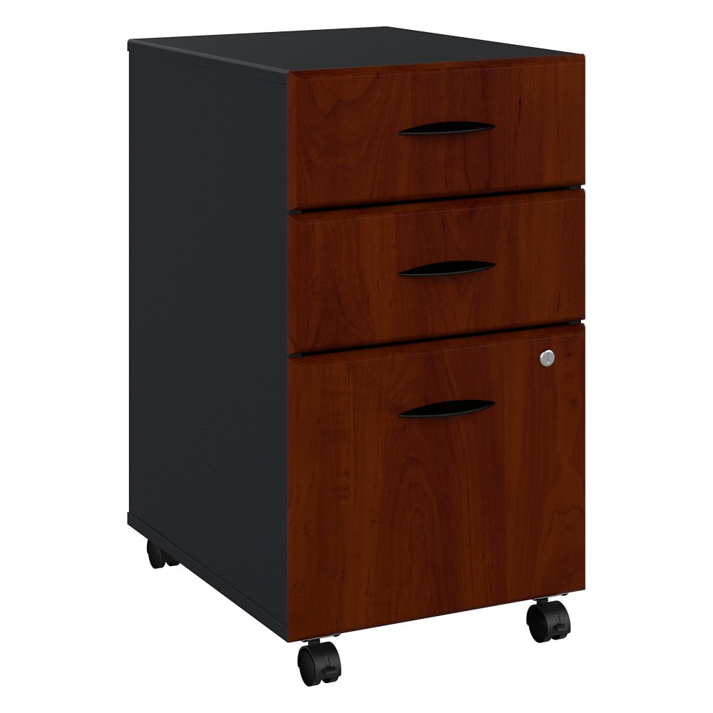 Bush Business Furniture Office Advantage 21inD Vertical 3-Drawer Mobile File Vertical File Cabinet, Hansen Cherry/Galaxy, Delivery