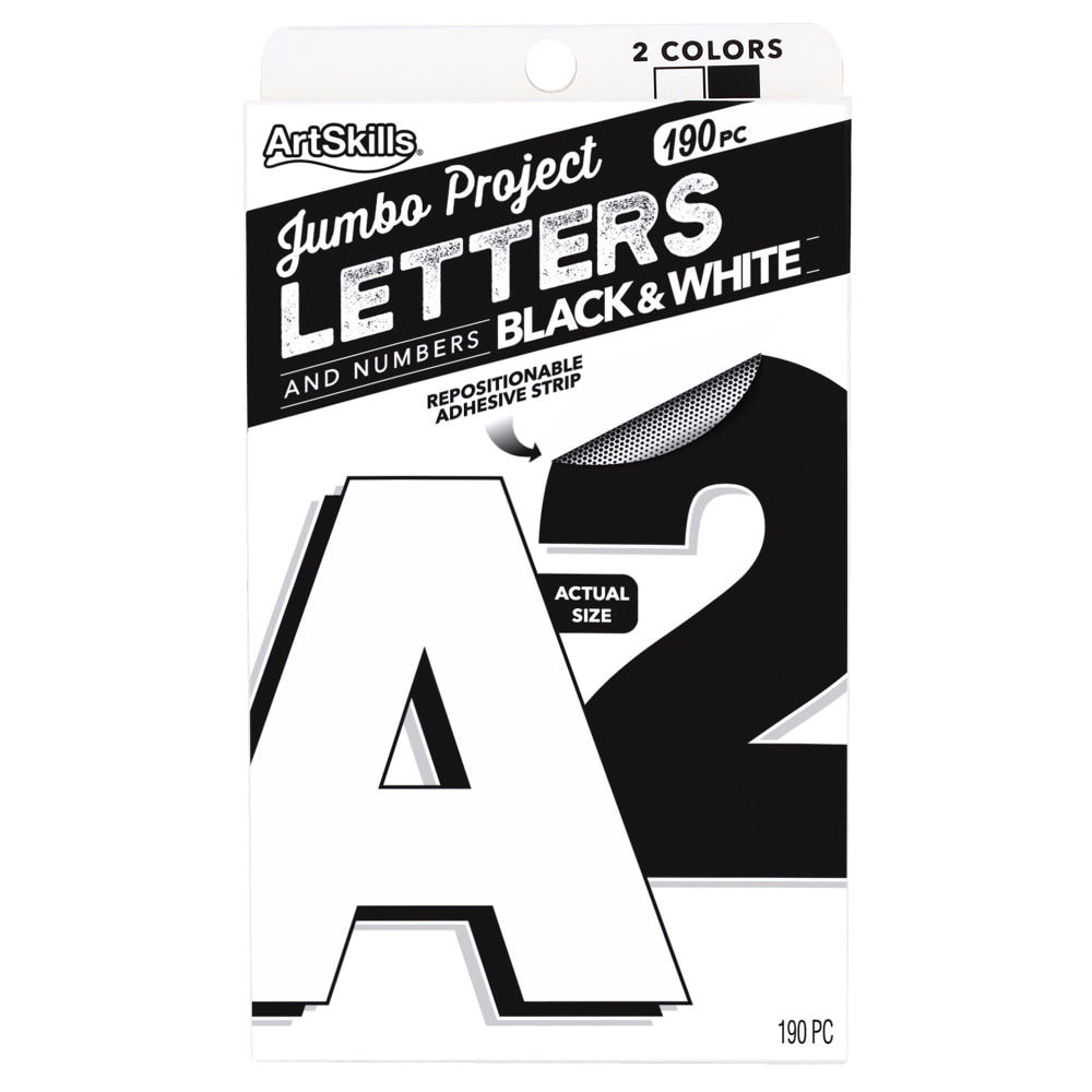 ArtSkills Quick Letters, 4in, Black/White, Pack Of 180