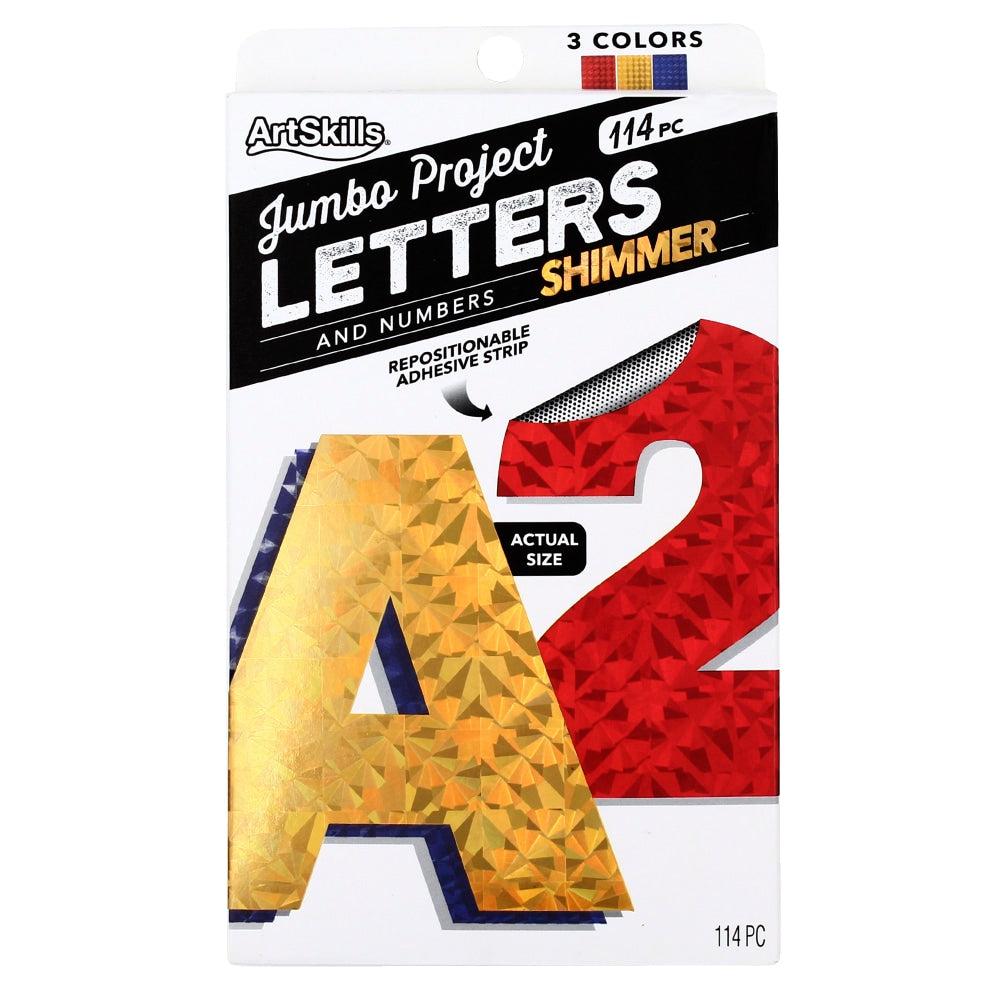 ArtSkills Quick Letters, 4in, Assorted Holographic Colors, Pack Of 108