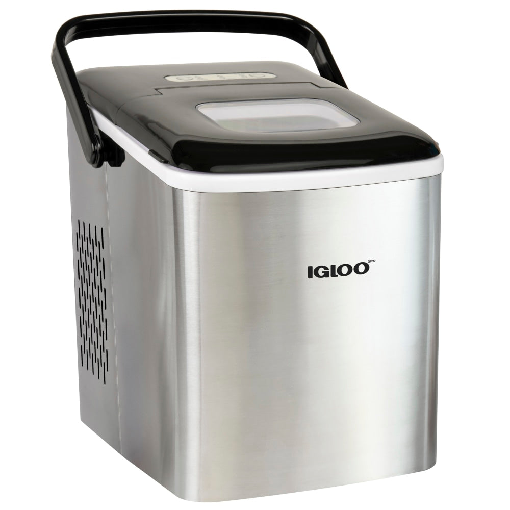 Igloo Self-Cleaning Portable Counter-Top Ice Maker Machine, Silver