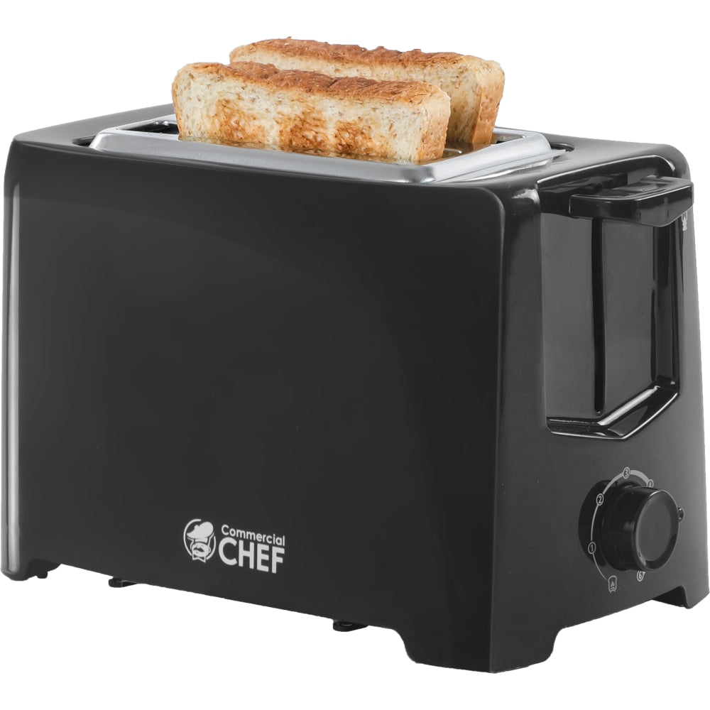 Commercial Chef 2-Slice Toaster, 6-1/2inH x 9-7/8inW x 5-13/16inD, Black