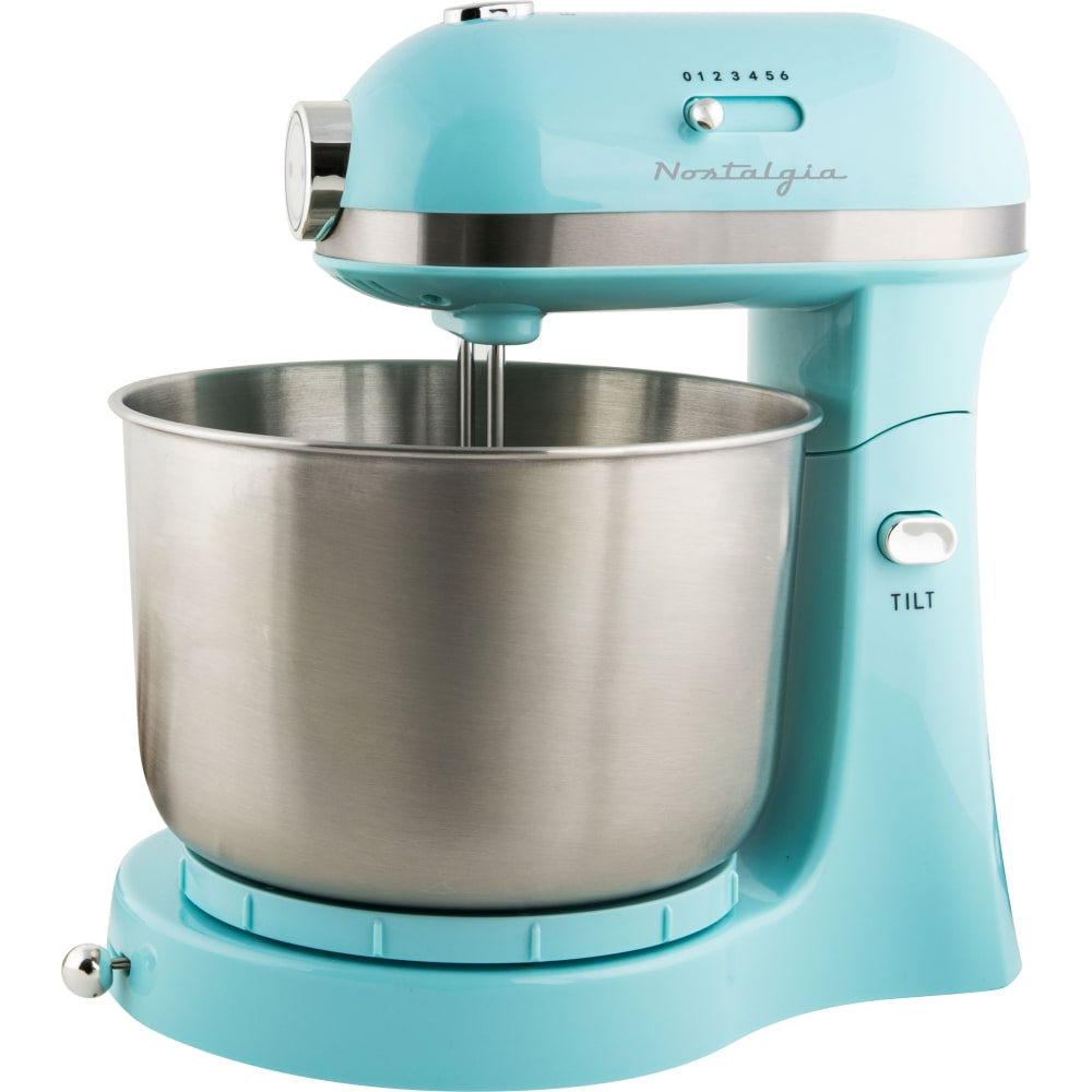 Nostalgia CLSMIXER356AQ 3.5-Quart Stand Mixer, Aqua