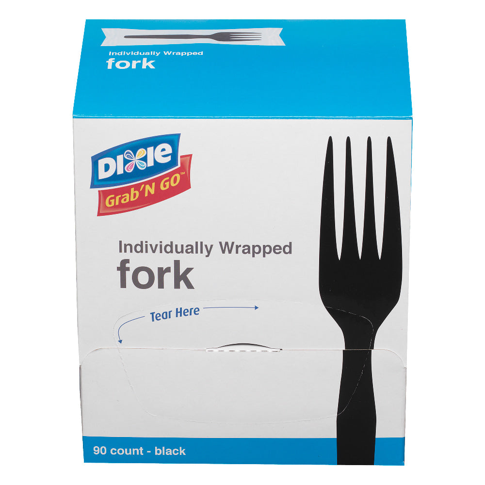 Dixie GrabN Go Forks, Black, 90 Per Box, Pack Of 6 Boxes