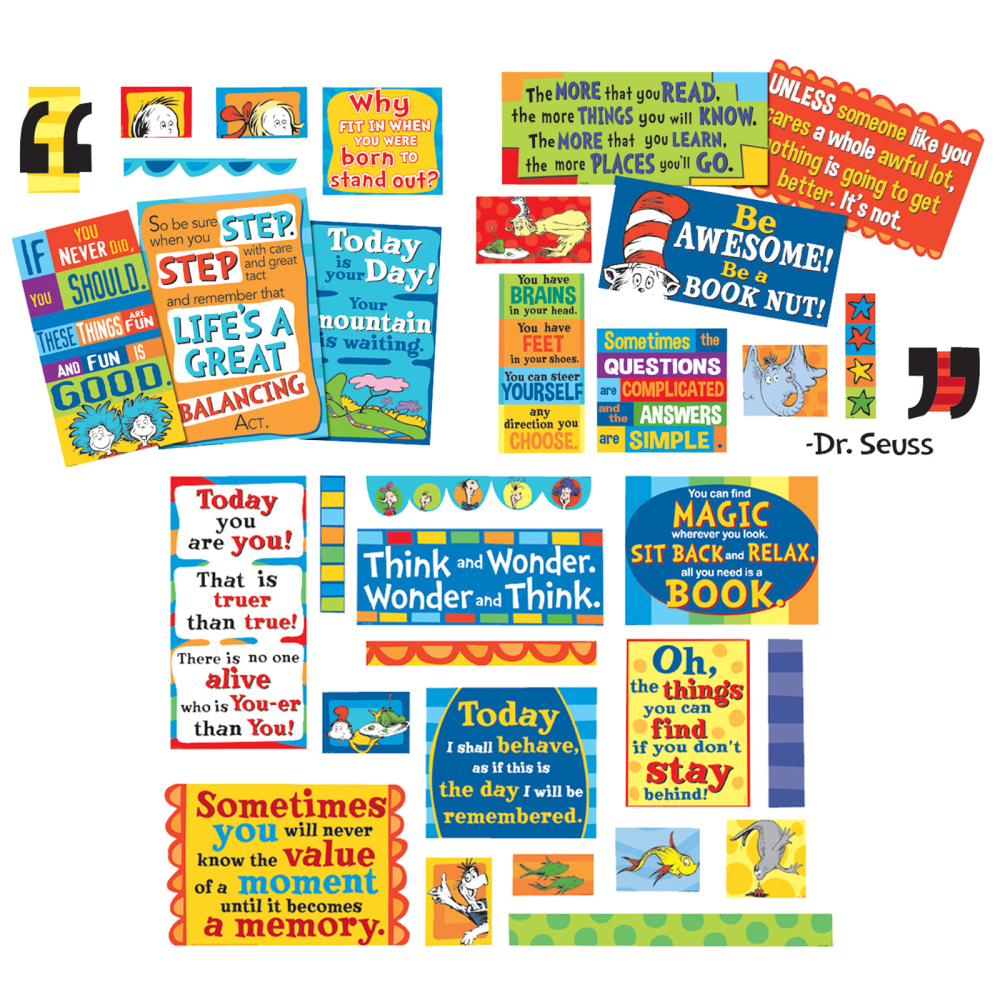 Eureka Dr. Seuss 35 Quotes Bulletin Board Set, Multicolor, Pre-K - Grade 12