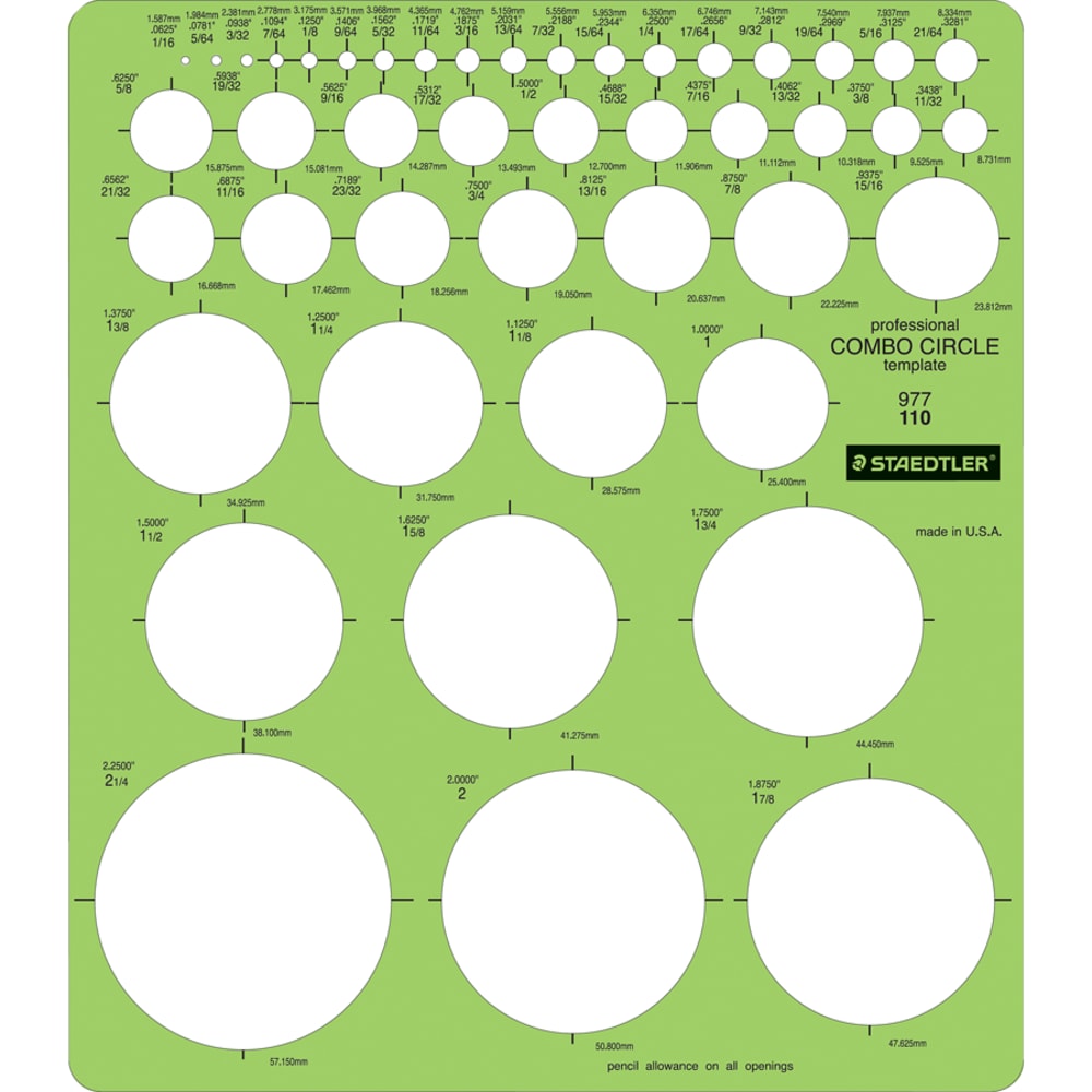 Staedtler Mars Template, Circle Combo