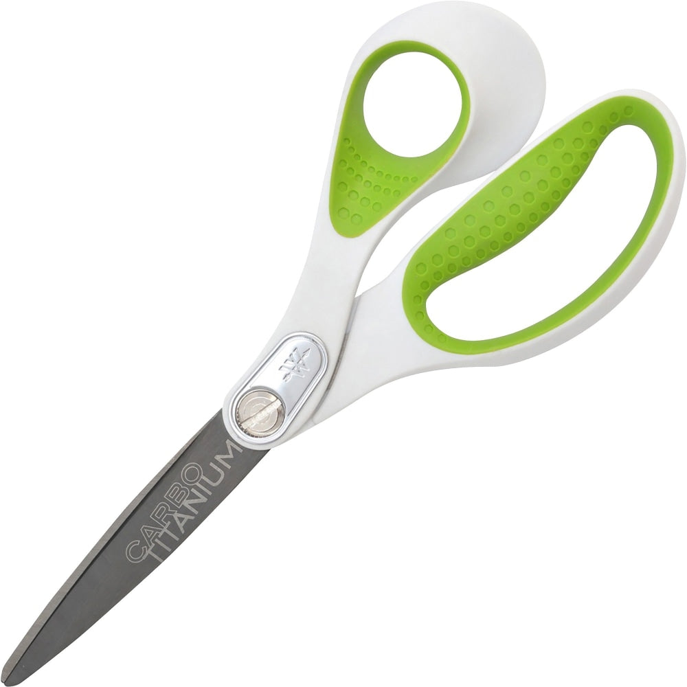Westcott Straight Carbo Titanium Scissors, 8in L, Pointed Tip, Gray