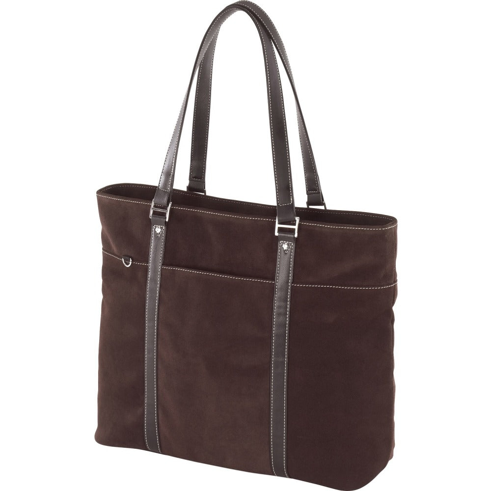 Mobile Edge Chocolate Suede Tote Case - Top-loading - Suede - Chocolate