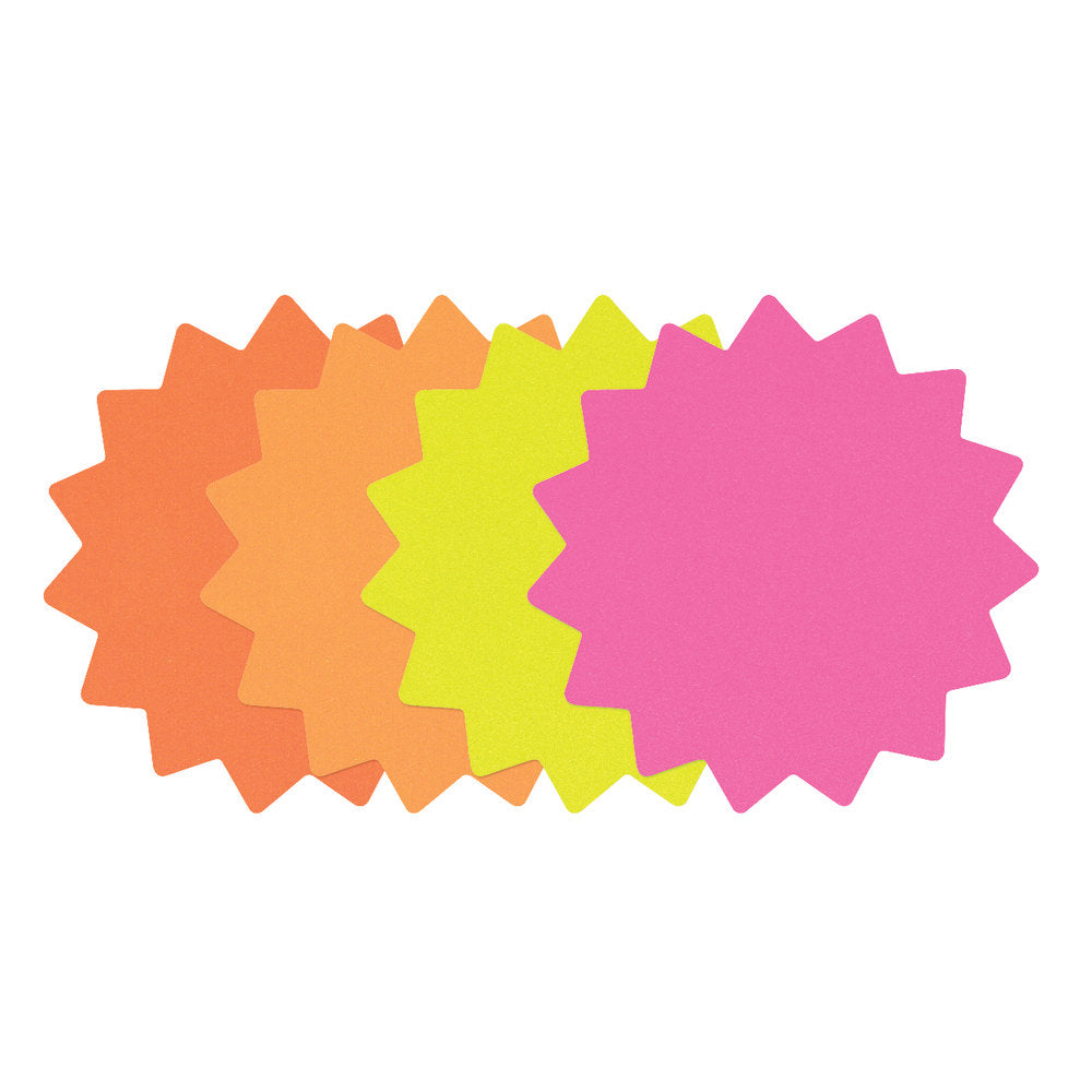 Cosco Starburst Die-Cut Paper Signs, 4in Diameter, Multicolor, Set of 60