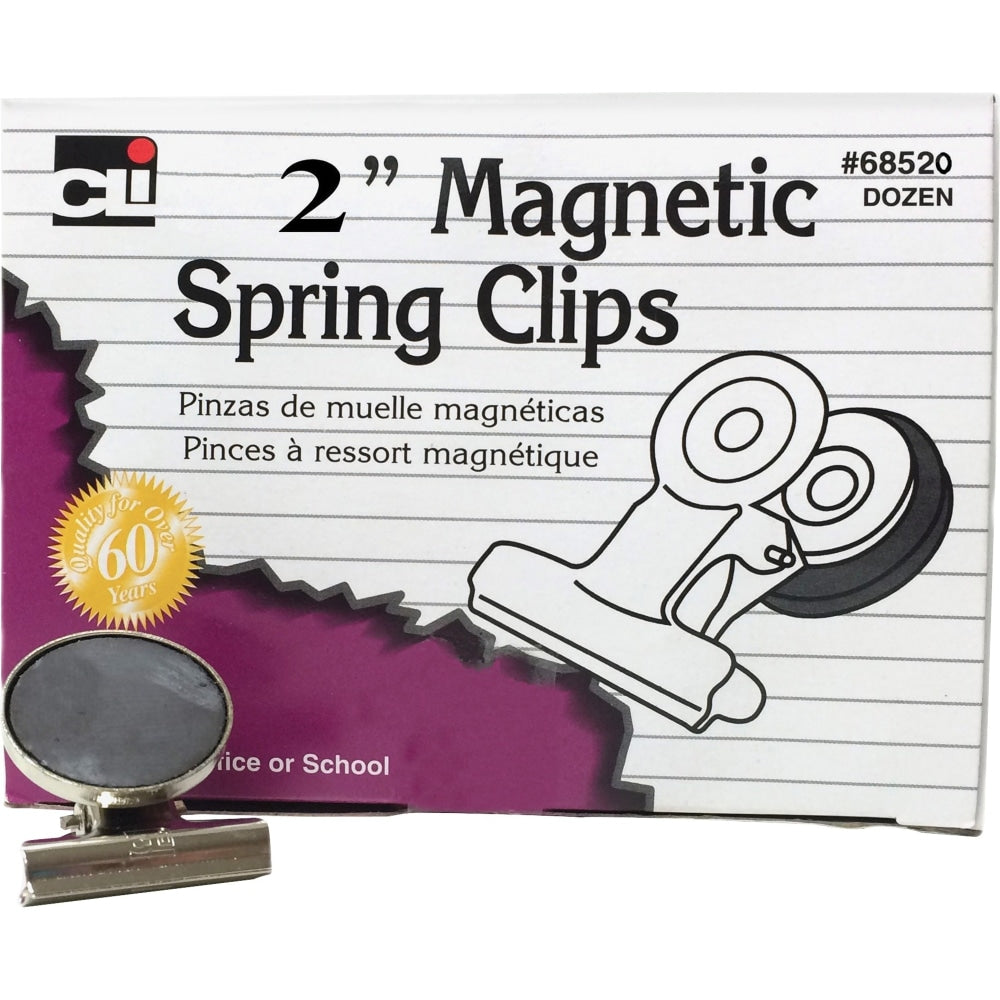 CLI Magnetic Spring Clips - 2in Length - 12 / Box