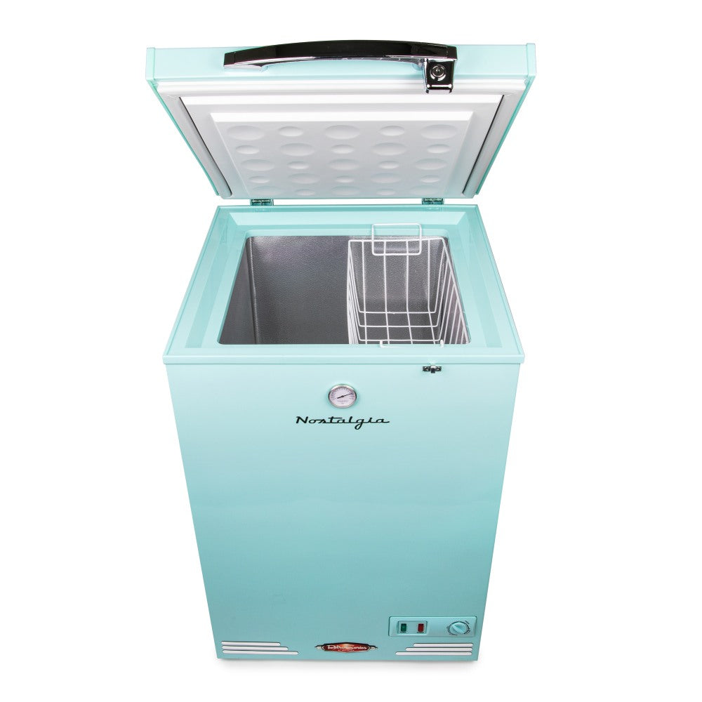 Nostalgia Classic Retro Refrigerator & Chest Freezer, 3.5 Cu Ft, Aqua