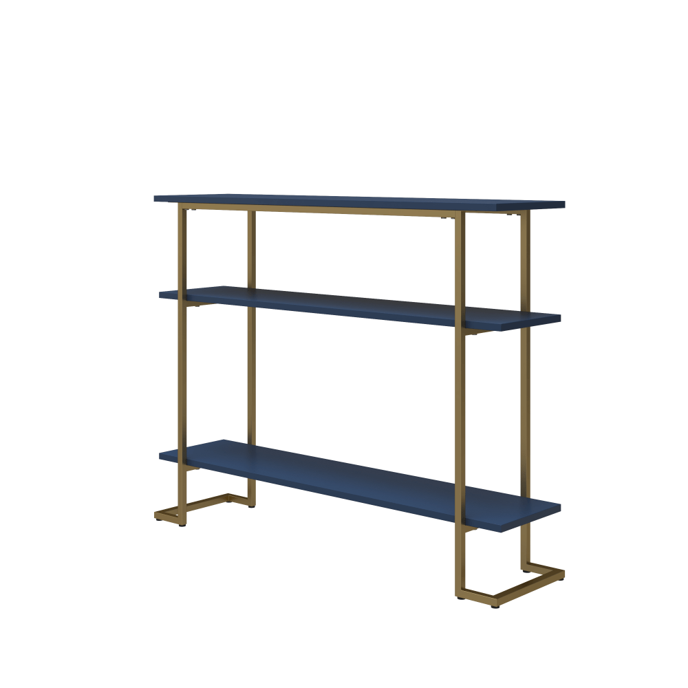 Ameriwood Home Jade Console Soft Table, 31inH x 39-3/8inW x 9-7/8inD, Navy/Gold