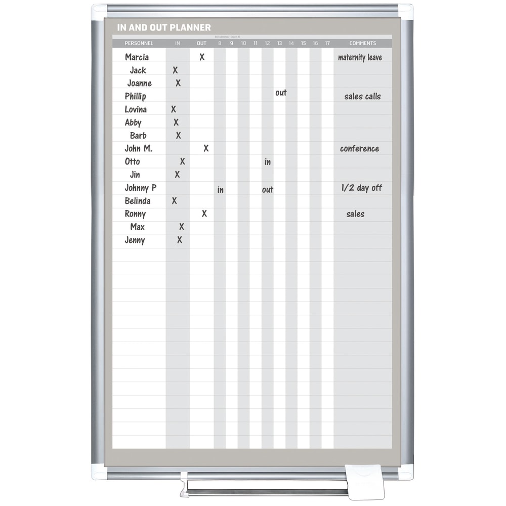 MasterVision In/Out Magnetic Dry-Erase Whiteboard, 24inH x 36inW, Aluminum Frame With Silver Finish