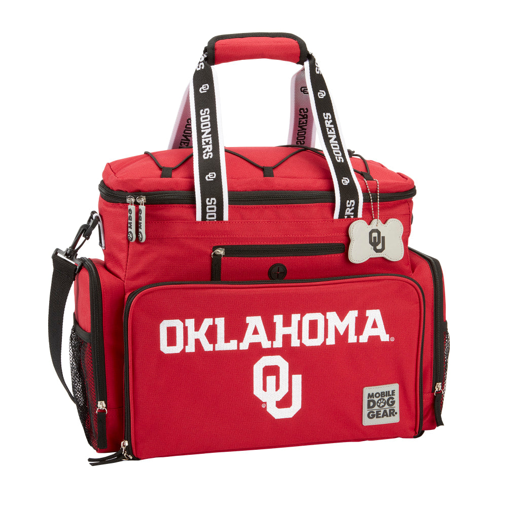 Overland Mobile Dog Gear NCAA Week Away Bag, 12inH x 8inW x 16-1/2inD, Oklahoma Sooners