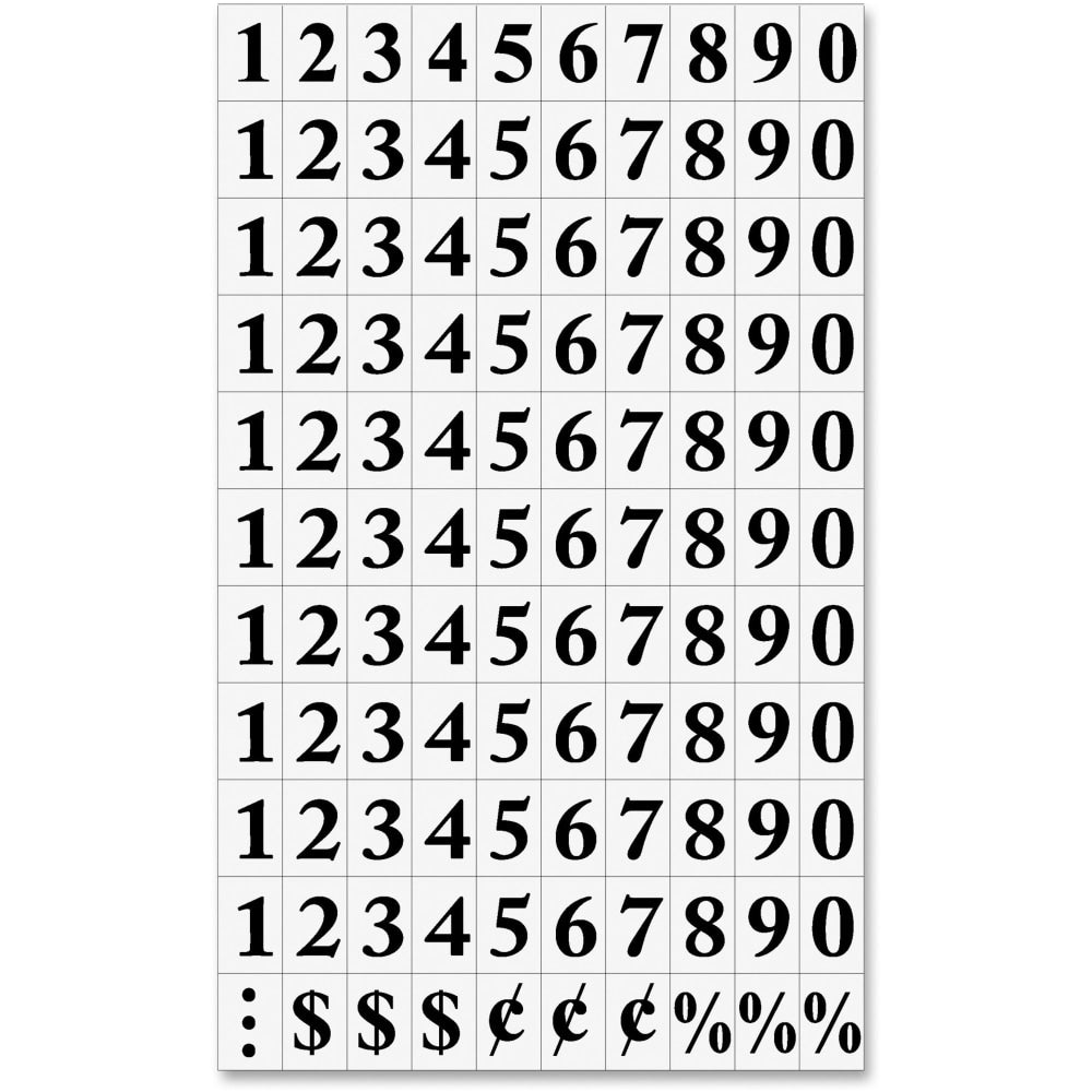 MasterVision Magnetic Numbers, 3/4in x 1/2in, Black, Pack Of 120