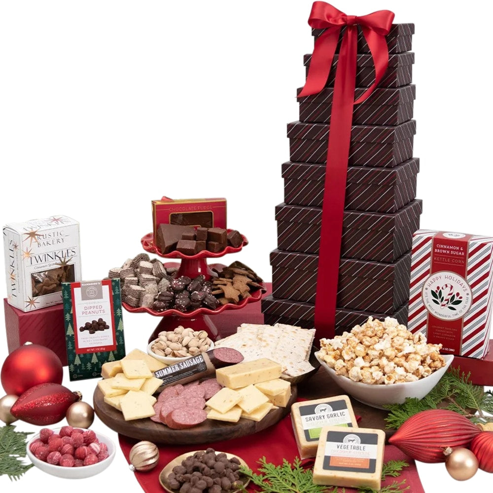 Gourmet Gift Baskets Season's Greetings Gift Tower