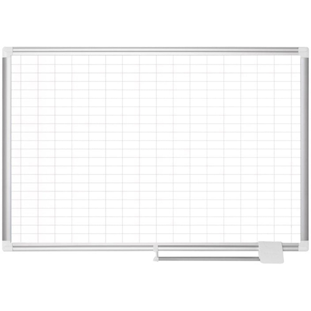 MasterVision 2in Grid Magnetic Gold Ultra Board Kit, 36in x 48in, White/Silver
